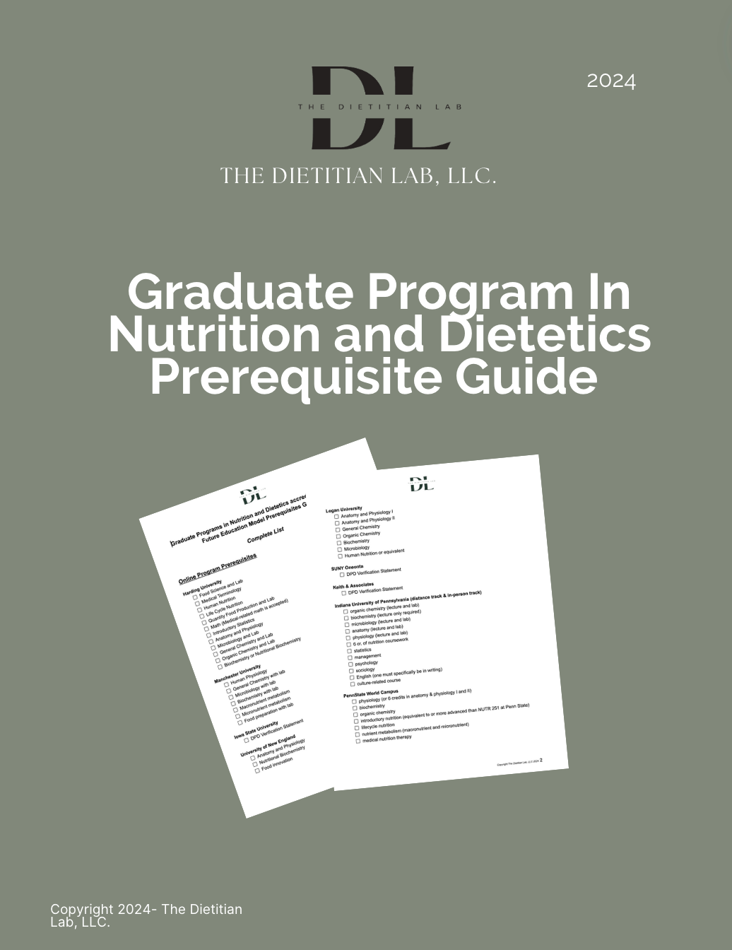 Graduate Program In Nutrition and Dietetics Prerequisite Guide